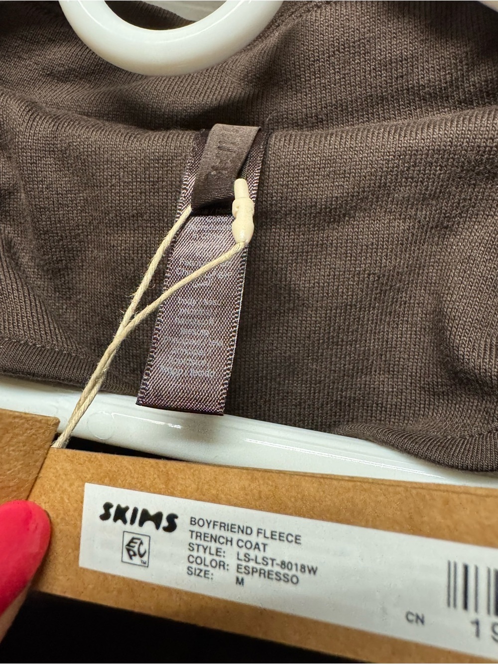 SKIMS Boyfriend Fleece Trench Coat  M - Picture 5 of 9